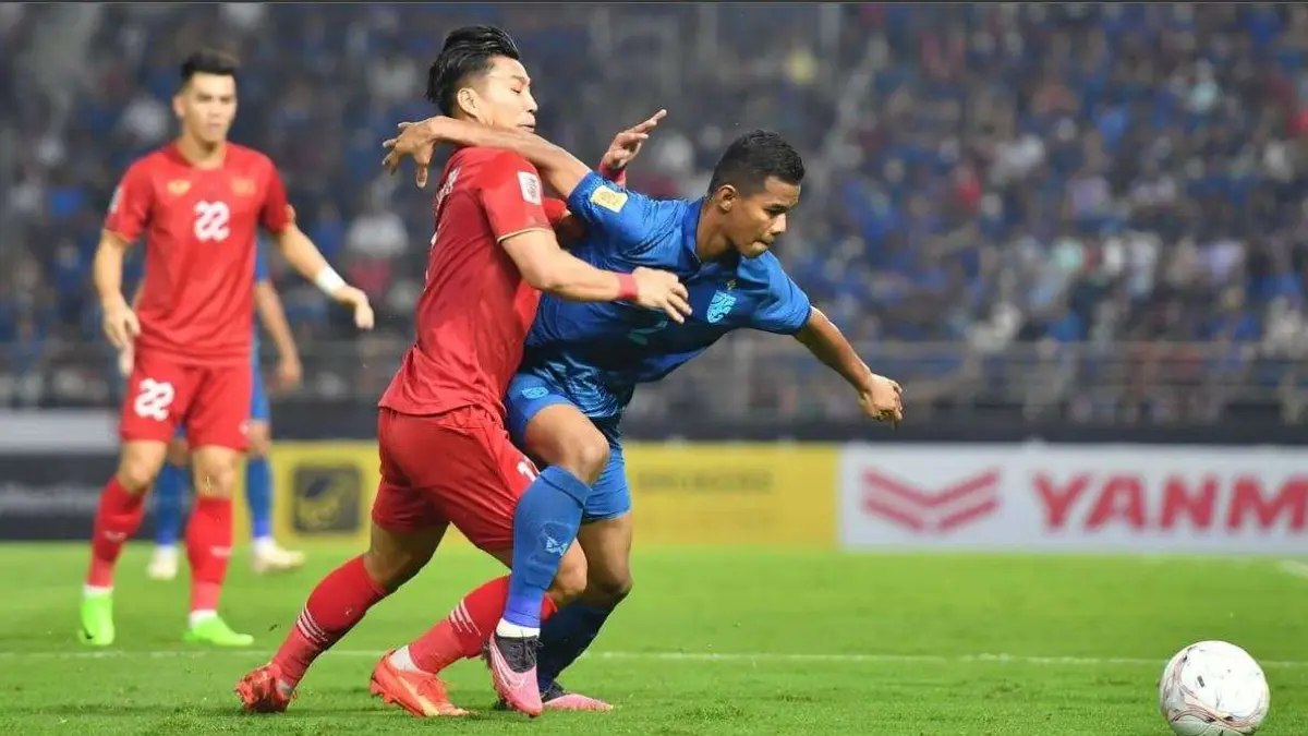 Pertemuan pemain timnas Thailand dan Vietnam beberapa waktu lalu.(net)