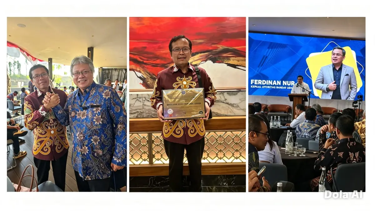 RCS Manager Minamas Plantation, Tonni Manurung saaat penyerahan Juara III Kategori Bandara Khusus dari Otoritas Bandar Udara (OTBAN) Wilayah VII Balikpapan. (dok.Minamas Plantation)