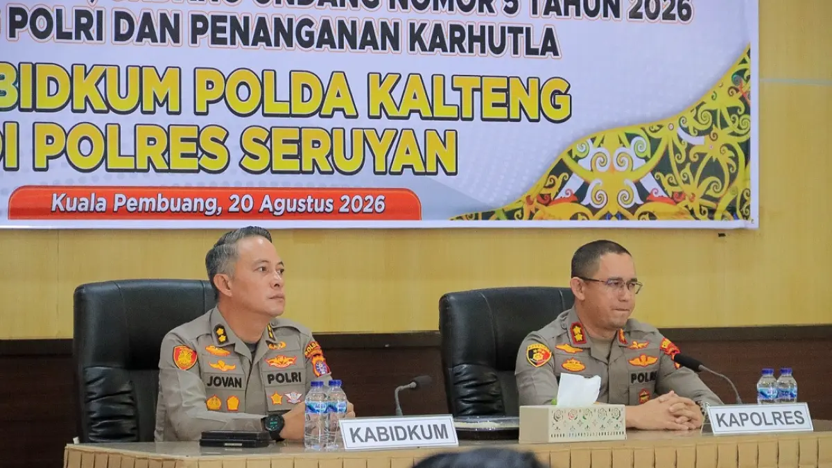 Bidang Hukum (Bidkum) Polda Kalimantan Tengah memberikan penyuluhan hukum kepada personel Polres Seruyan, Kamis (20/8/2026). (ist)