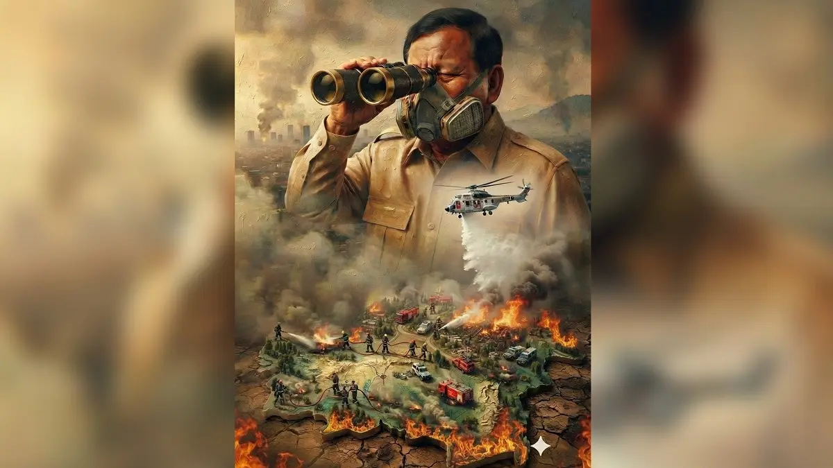Ilustrasi Presiden Prabowo Subianto cek Penanganan karhutla (radarsampit.jawapos.com)