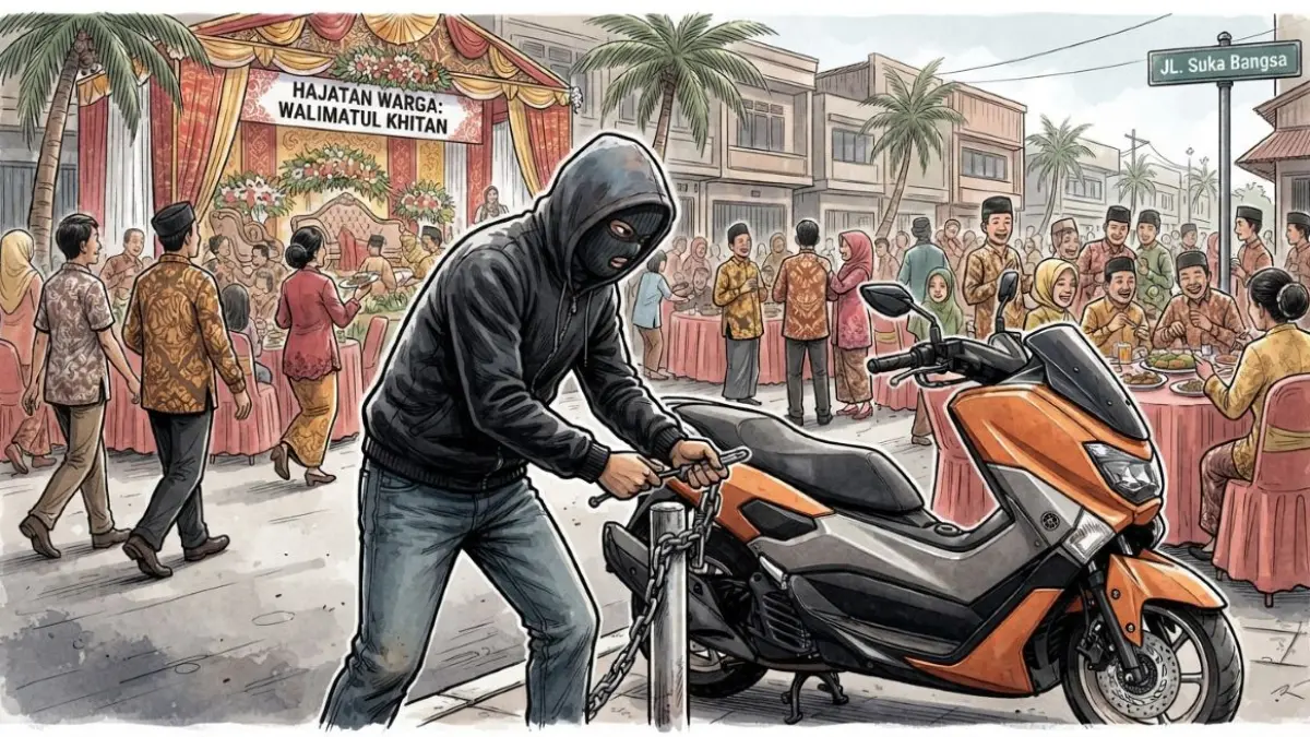 ilustrasi pencurian sepeda motor
