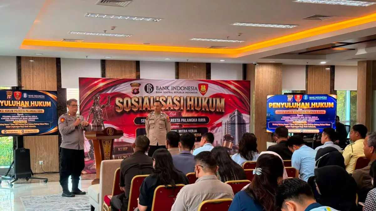 Penyuluhan hukum bagi pegawai dan mitra kerja Kantor Perwakilan BI Kalteng, Jumat (21/8/2026).(istimewa)