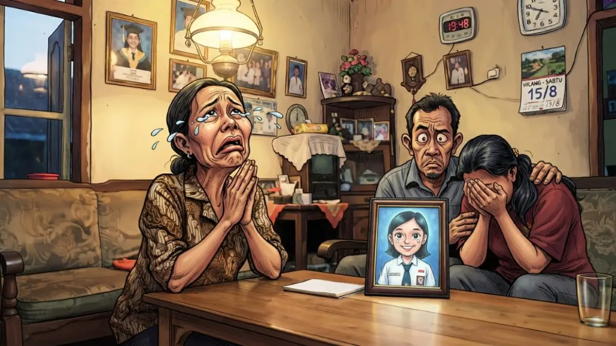ilustrasi orang hilang/Mode AI