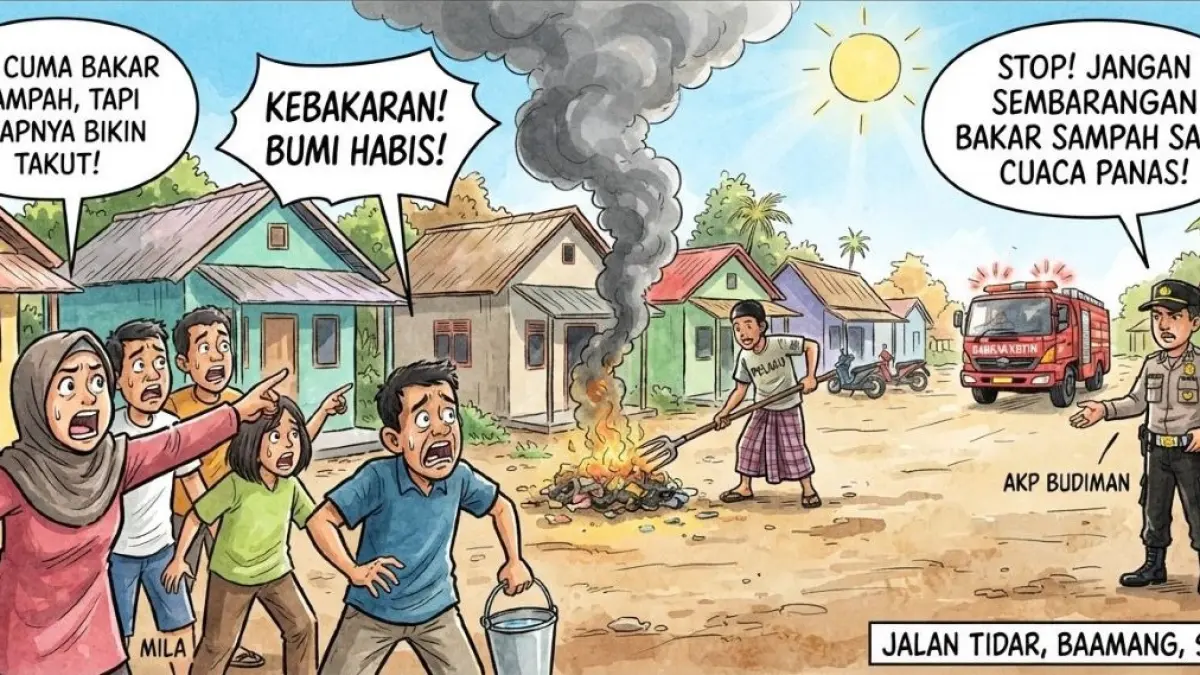 ilustrasi bakar sampah/mode AI