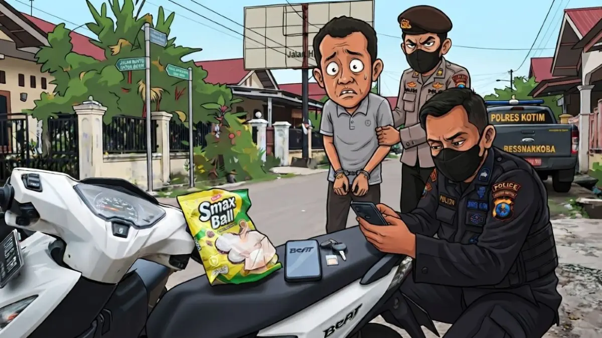 ilustrasi penangkapan pengedar narkoba/Mode AI