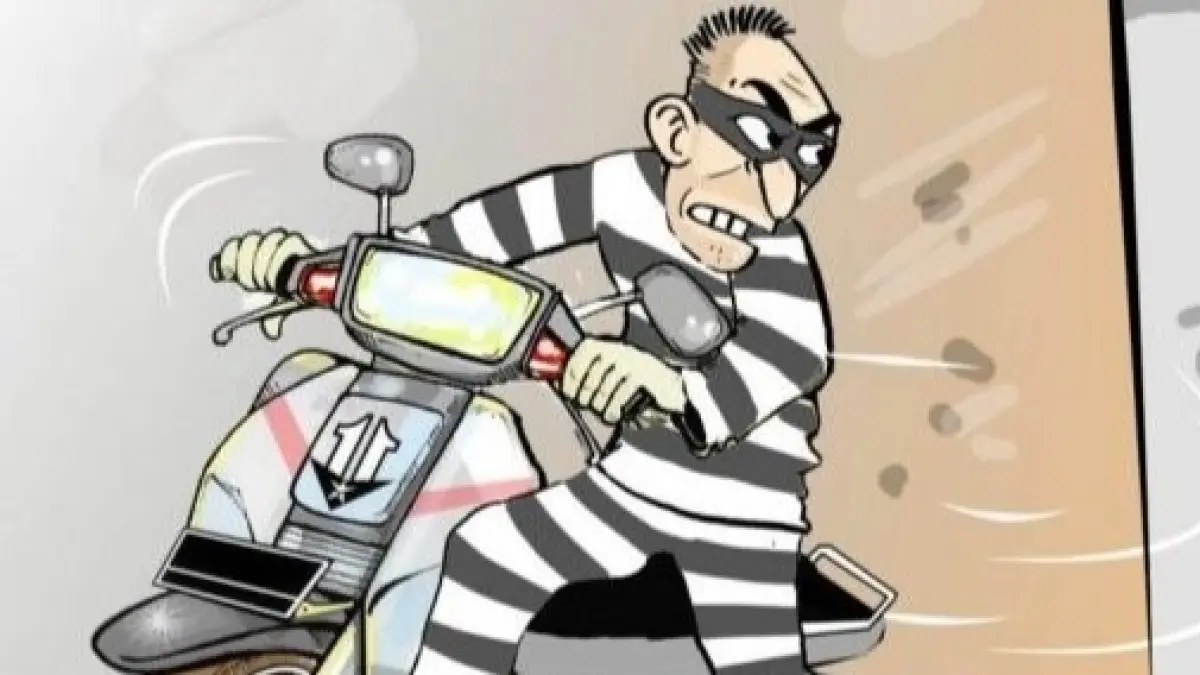 ilustrasi pencuri sepeda motor