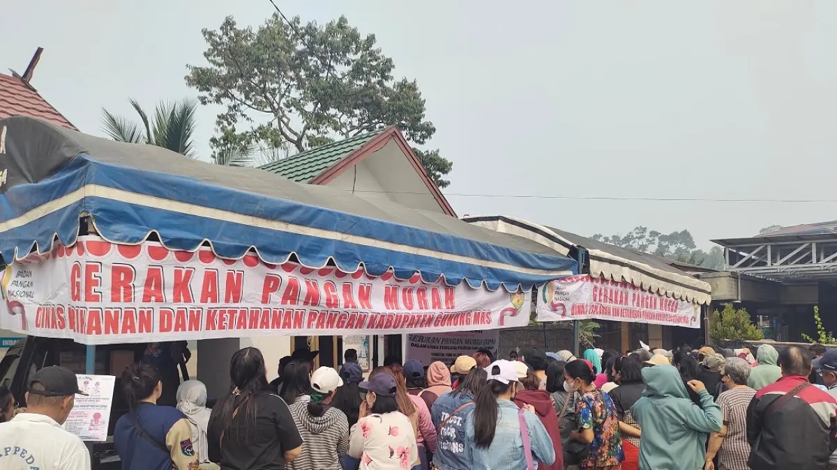 Masyarakat menyerbu gerakan pangan murah yang dilaksanakan di Kelurahan Tewah, Selasa 1 September 2026. (Ist)&nbsp;