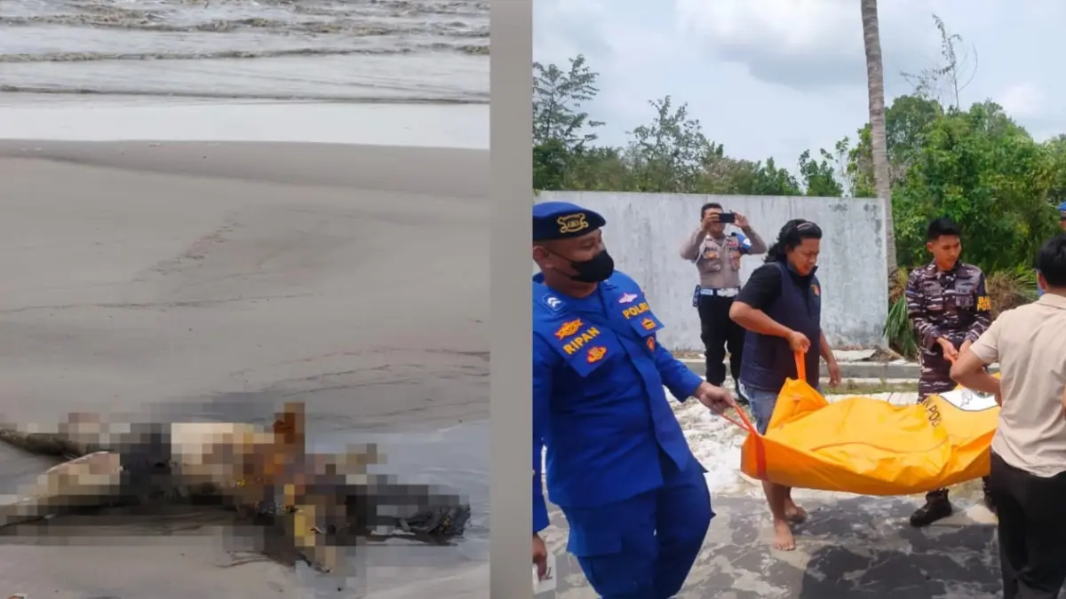 Penemuan mayat di pantai Desa Sungai Tabuk, Kecamatan Pantai Lunci, Kabupaten Sukamara, Kalimantan Tengah. Aparat mengevakuasi mayat tersebut ke RSUD Sukamara. (Radar Sampit)