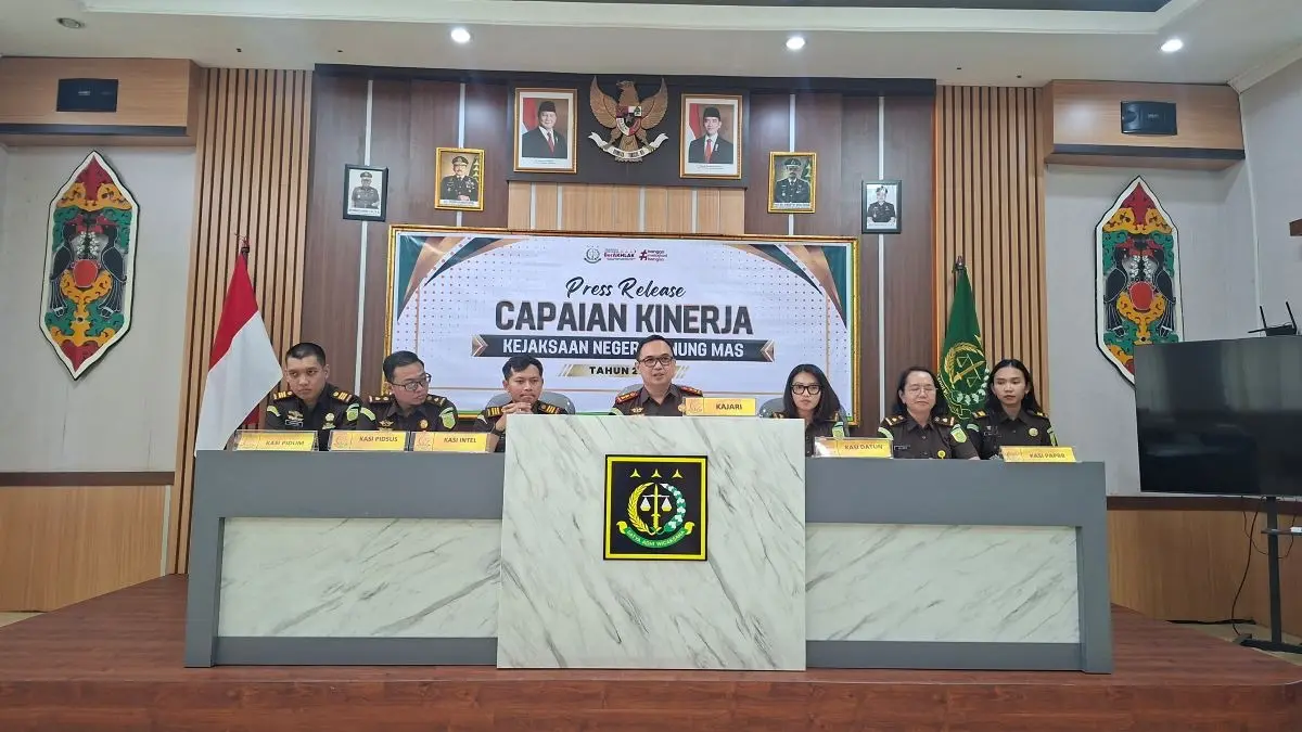 GELAR PERKARA: Kejari Gumas membeberkan capaian kinerja selama Januari-Agustus 2026. FOTO: IST/RADAR SAMPIT