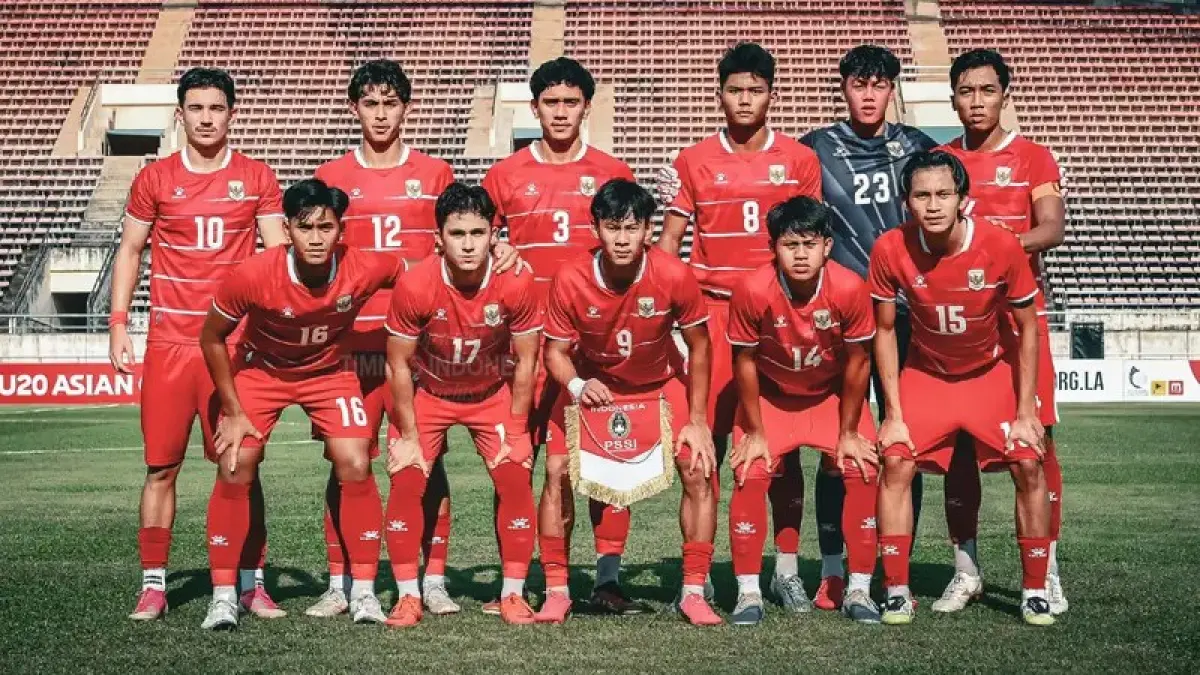 Pemain timnas Indonesia U-20 yang dipastikan lolos ke Piala Asia 2027, setelah mengalahkan Australia 2-0 di puncak kualifikasi, belum lama tadi.(net)
