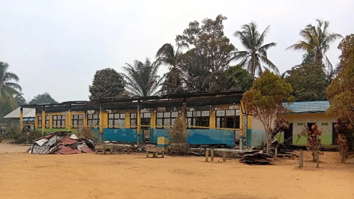 Tiga ruang kelas SDN 1 Pangkut, di Jalan Eji Junuh, Kelurahan Pangkut, Kecamatan Arut Utara, Kabupaten Kotawaringin Barat Terbakar, Minggu 6 September 2026. (Warga/Radar Sampit)