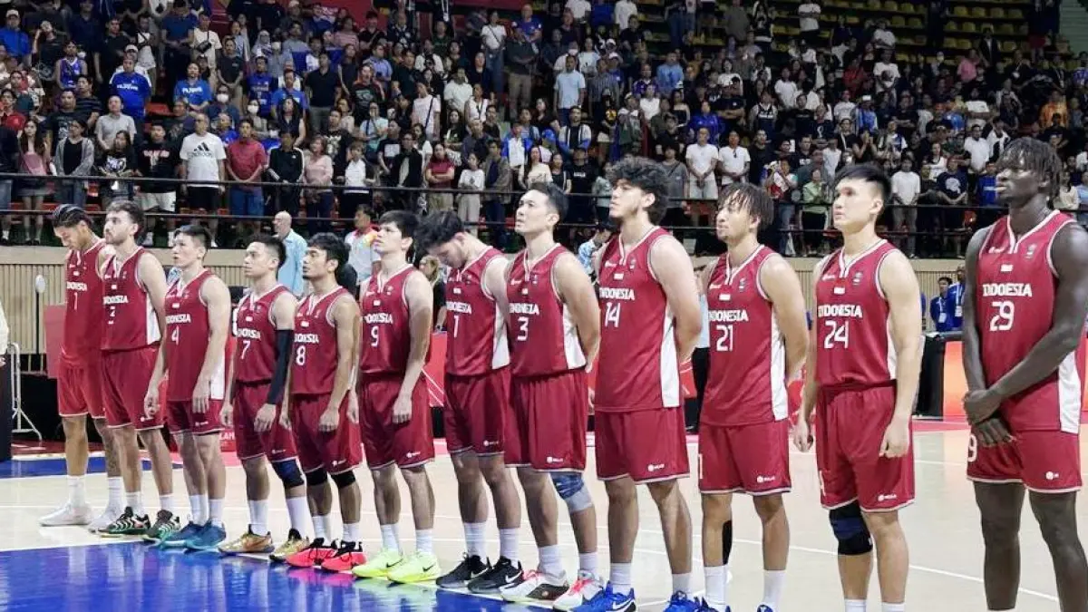 Para pemain timnas Basket Putra Indonesia, yang akan berlaga di Asian Games 2026.(net)