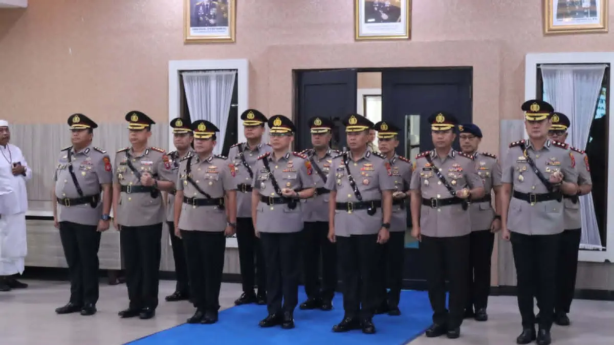Upacara serah terima jabatan (sertijab) dipimpin langsung Kapolda Kalteng Irjen Pol Iwan Kurniawan di Aula Arya Dharma, Mapolda Kalteng, Rabu (9/9). (istimewa)