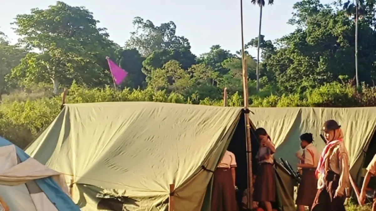 Salah satu aktivitas kegiatan perkemahan anggota pramuka (dok)