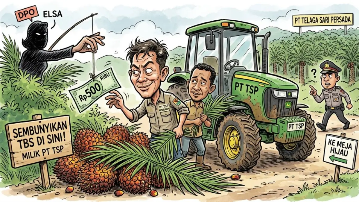ilustrasi penggelapan buah sawit