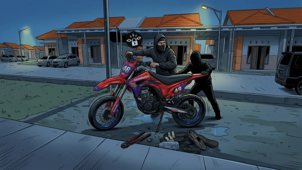 Ilustrasi Curanmor Trail (AI)