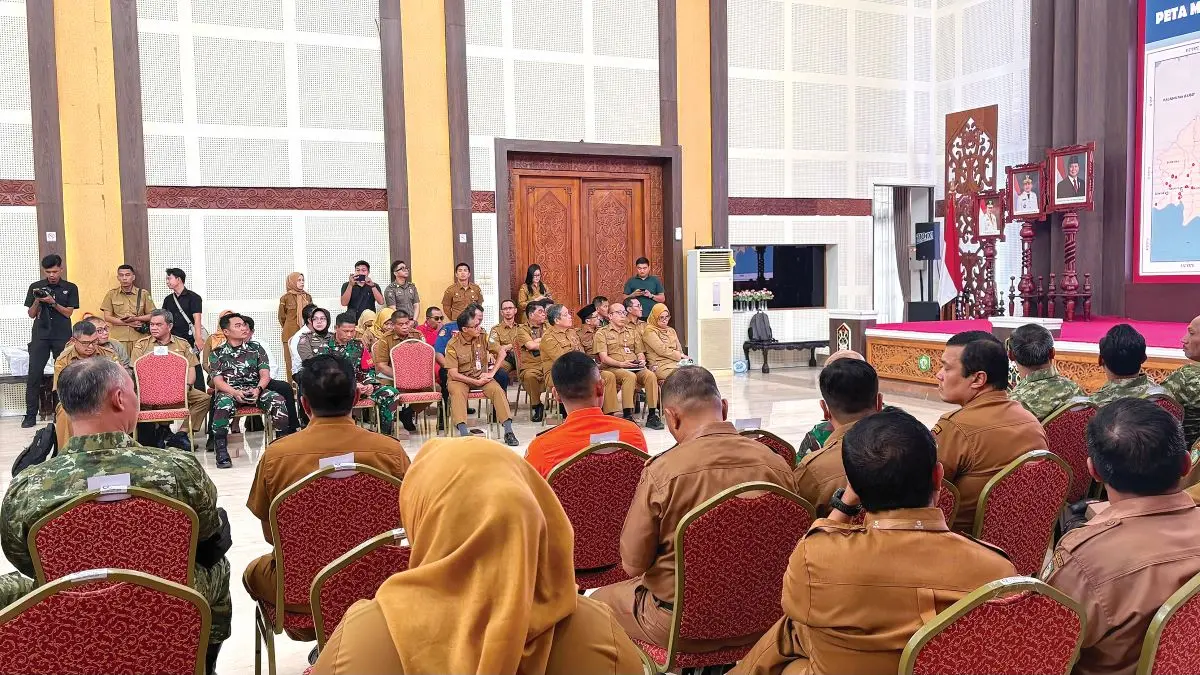 ILUSTRASI: Rapat koordinasi penanggulangan darurat Karhutla Kabupaten Kotim, Senin (14/9). YUNI/RADAR SAMPIT
