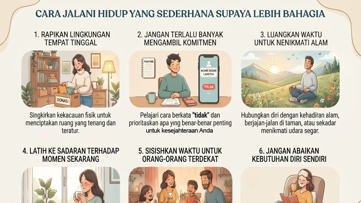 Ilustrasi hidup Bahagia (olahan AI)