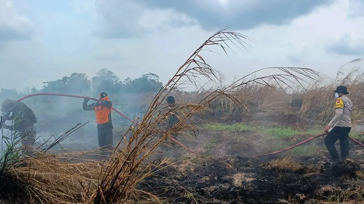 Kebakaran hutan dan lahan (karhutla) melanda enam desa di wilayah hukum Polsek Seruyan Hilir dan Polsek Seruyan Hilir Timur, Sabtu (26/9).