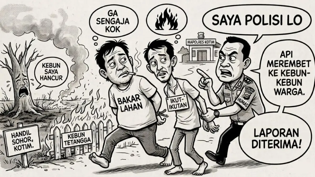 Ilustrasi polisi tangkap pembakar lahan