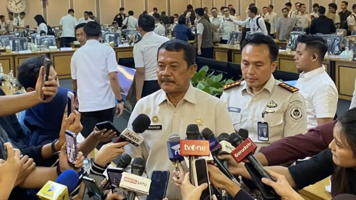 Direktur Jenderal Pemasyarakatan Mashudi memberi keterangan kepada wartawan usai rapat bersama Komisi XIII DPR di Jakarta, Senin (28/9/2026). (ANTARA)