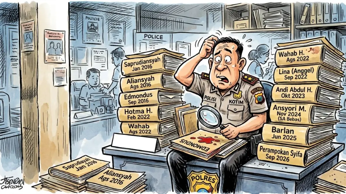 Ilustrasi Tunggakan kasus di Kotim