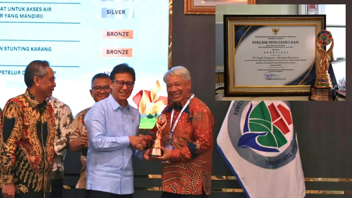 Penghargaan tersebut diterima oleh Head of Sustainability Minamas Plantation, Alagendran Maniam, didampingi Manager CSR Minamas Plantation, Agustiono, dan diserahkan oleh Menteri Kesehatan RI, Budi Gunawan Sadikin dalam acara penganugerahan CSR & PDB Award 2026 di Jakarta, Senin (28/9/2026).