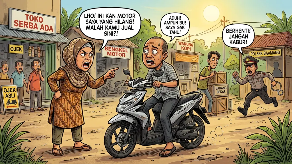 Ilustrasi penadah motor curian