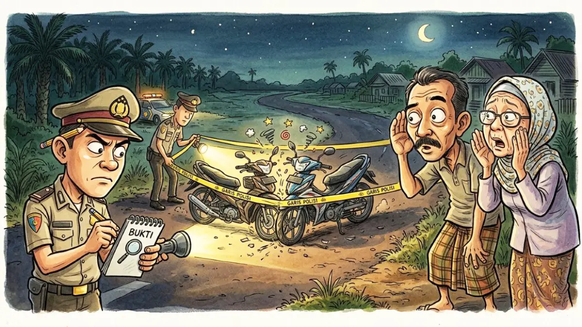 Ilustrasi polisi olah TKP kecelakaan