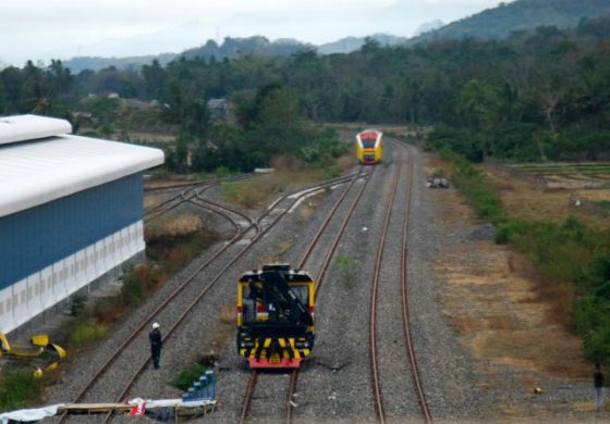 Ilustrasi proyek rel kereta api trans Sulawesi. (Idham Ama/Fajar/Grup JawaPos)