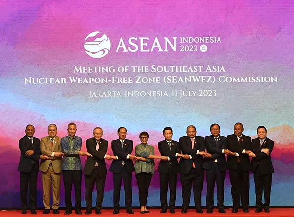 BEBAS NUKLIR: Pertemuan Komisi Southeast Asia Nuclear Weapon Free Zone (SEANWFZ), Selasa (11/7), di Jakarta. (asean2023.id)
