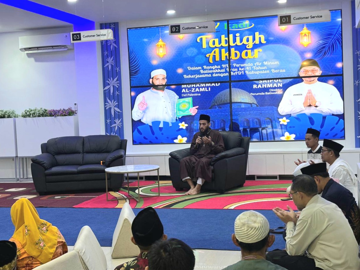 RANGKAIAN HUT: Perumda Air Minum Batiwakkal melaksanakan Tablig Akbar, sebagai bagian dari rangkaian menuju Hari Ulang Tahun (HUT) ke-41 Perumda Air Minum Batiwakkal.