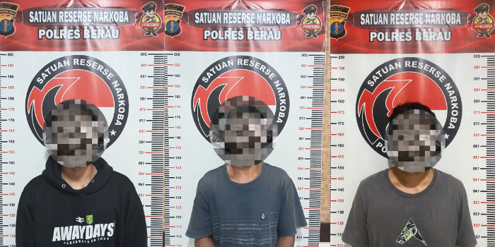 DIAMANKAN: Para pelaku penyalahgunaan narkotika jenis sabu-sabu yang diamankan Satreskoba Polres Berau.