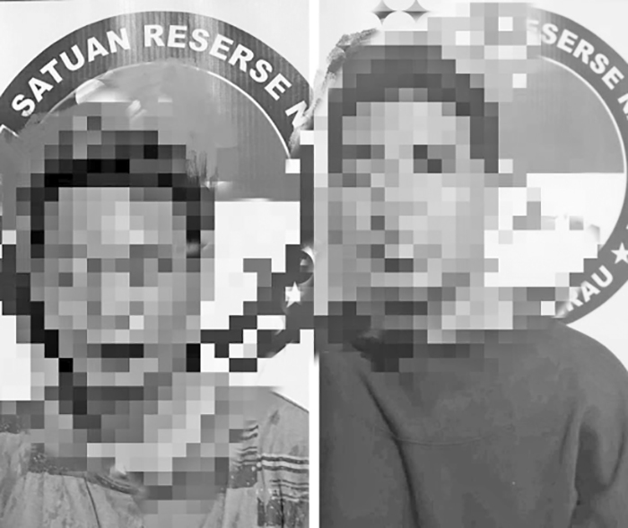 AMANKAN PENGGUNA SABU: Dua pelaku tak berkutik setelah diamankan polisi terkait penyalahgunaan narkoba beberapa waktu lalu.