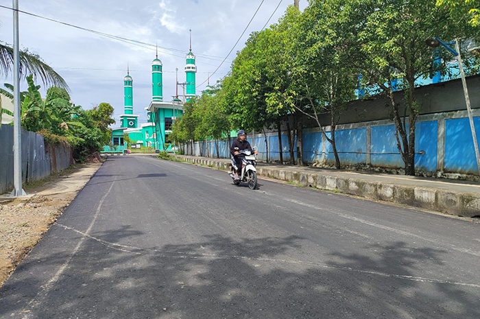 PENGASPALAN: Jalan Dahlia di Kecamatan Tanjung Redeb telah mendapat perbaikan jalan dari DPUPR Berau menggunakan APBD-P 2024.