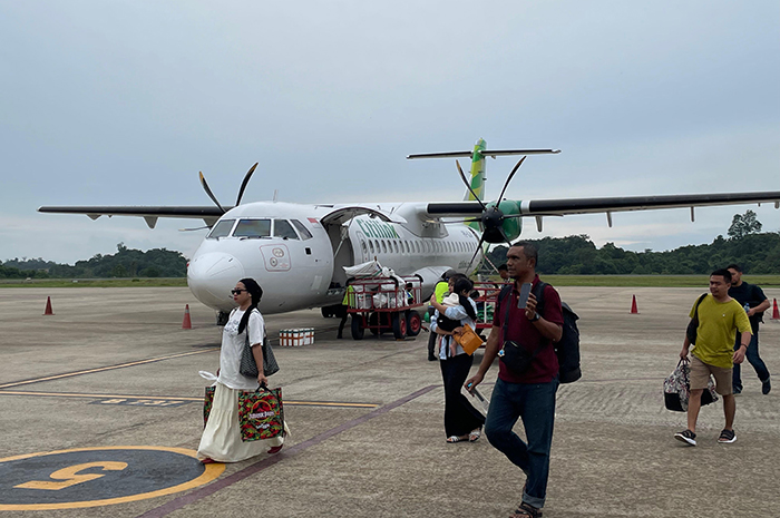 LANDASAN PACU: Runway Bandara Kalimarau rencananya akan diperpanjang hingga mencapai 2.750 meter.