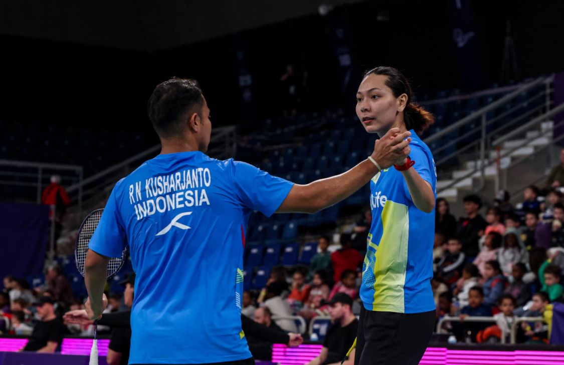 Rehan/Gloria berhasil menembus final Orleans Masters 2025 dan ini jadi partai puncak kedua secara berntun setelah sebelumnya di German Open 2025. (Dok: PBSI/Badmintonphoto/Raphael Sachetat)