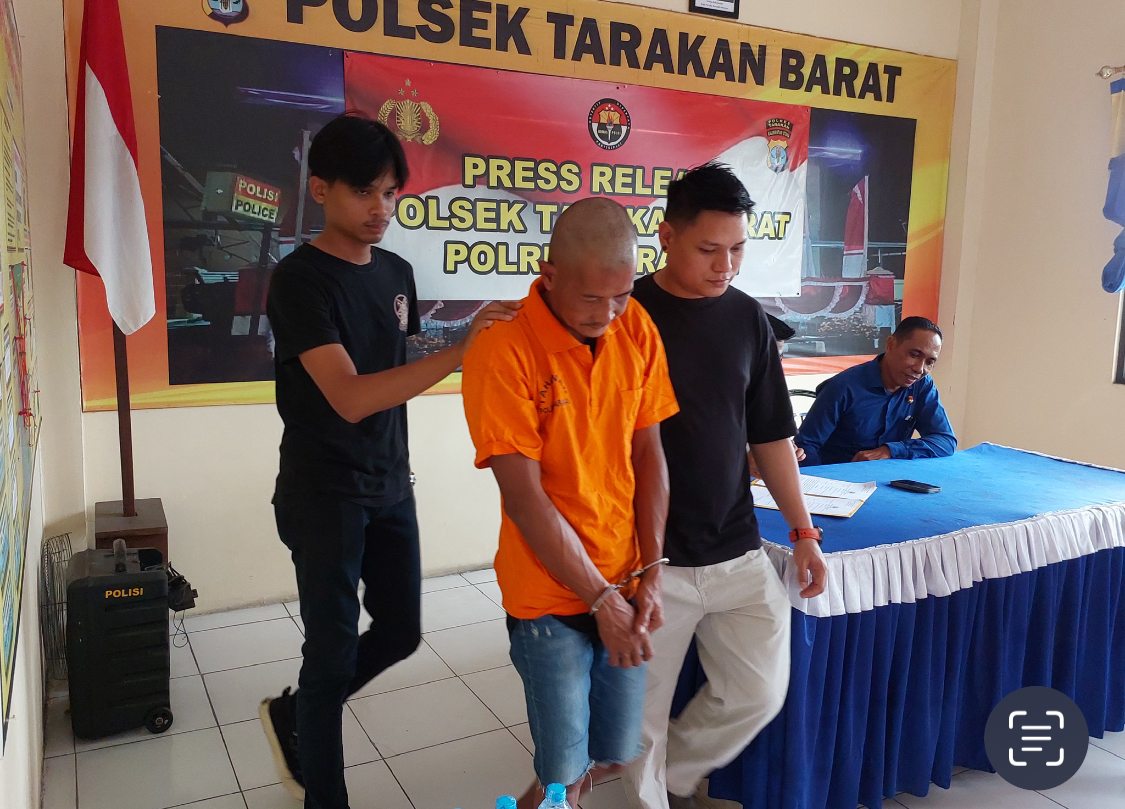 PENCURIAN HANDPHONE: Residivis pencurian ditahan pihak kepolisian Polsek Tarakan Barat. (SEPTIAN ASMADI/HRK)