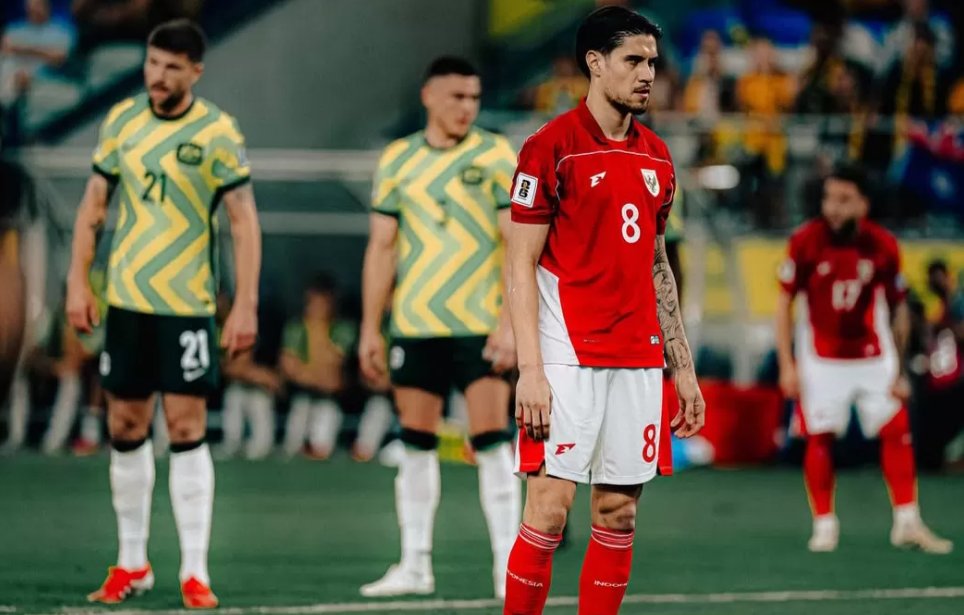 Pemain Timnas Indonesia Kevin Diks saat melawan Australia. (Dok. Kevin Diks)
