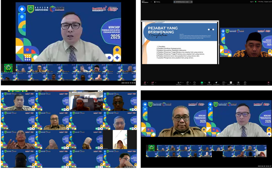 ZOOM MEETING: Ratusan ASN mengikuti workshop pembinaan disiplin untuk penegakan disiplin ASN secara daring, Selasa (29/4). (BKPSDM BERAU UNTUK BERAU POST)