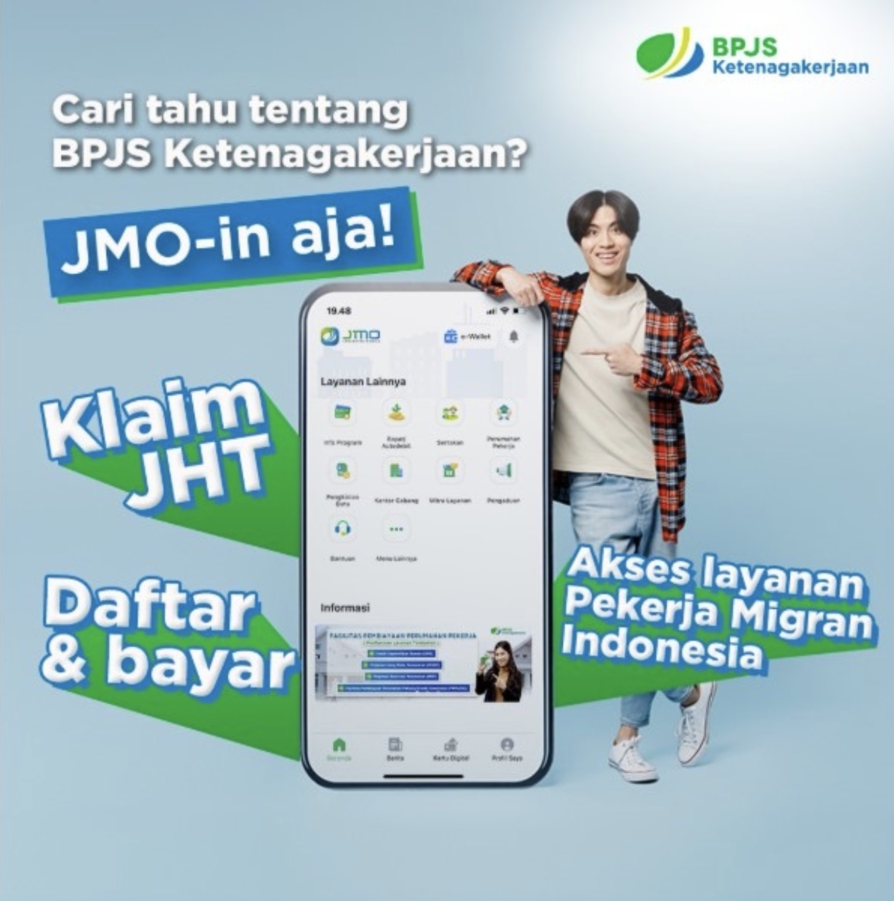 TINGKATKAN PELAYANAN: Manfaatkan pelayanan BPJS Ketenagakerjaqn dengan aplikasi JMO. (BPJS UNTUK BERAU POST)