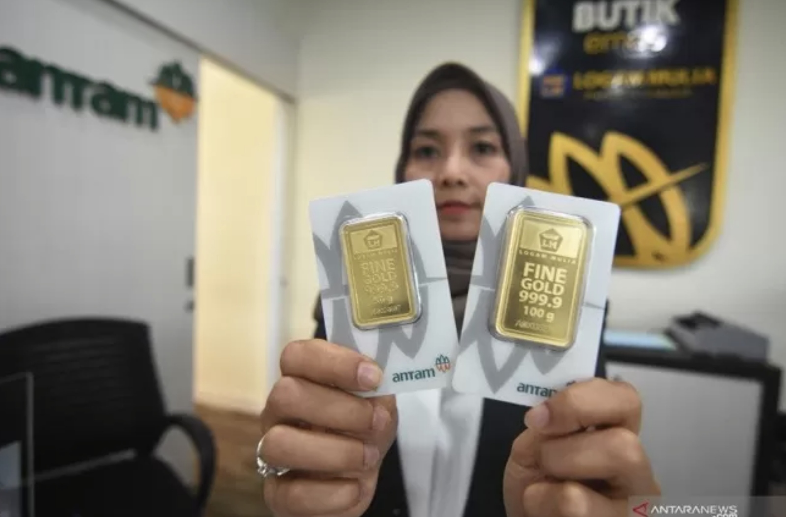 Ilustrasi emas keluaran PT Aneka Tambang Tbk . (Jawapos.com)