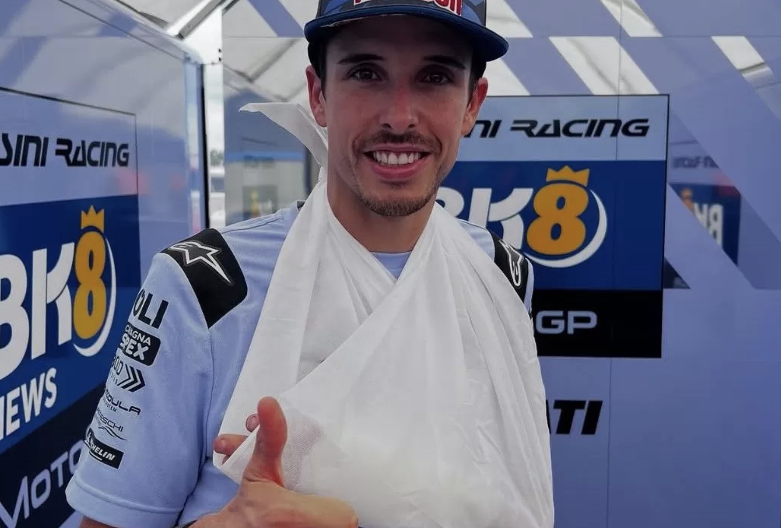 Alex Marquez usai terjatuh di sirkuit Assen dalam Grand Prix Belanda (Dok. Gresini Racing)