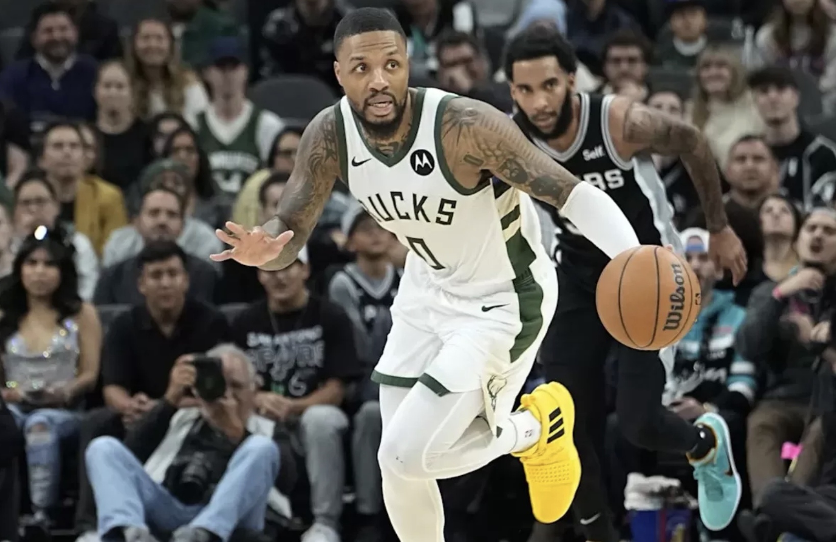 Damian Lillard dilepas Milwaukee Bucks. (Scott Wachter/Imagn Images)