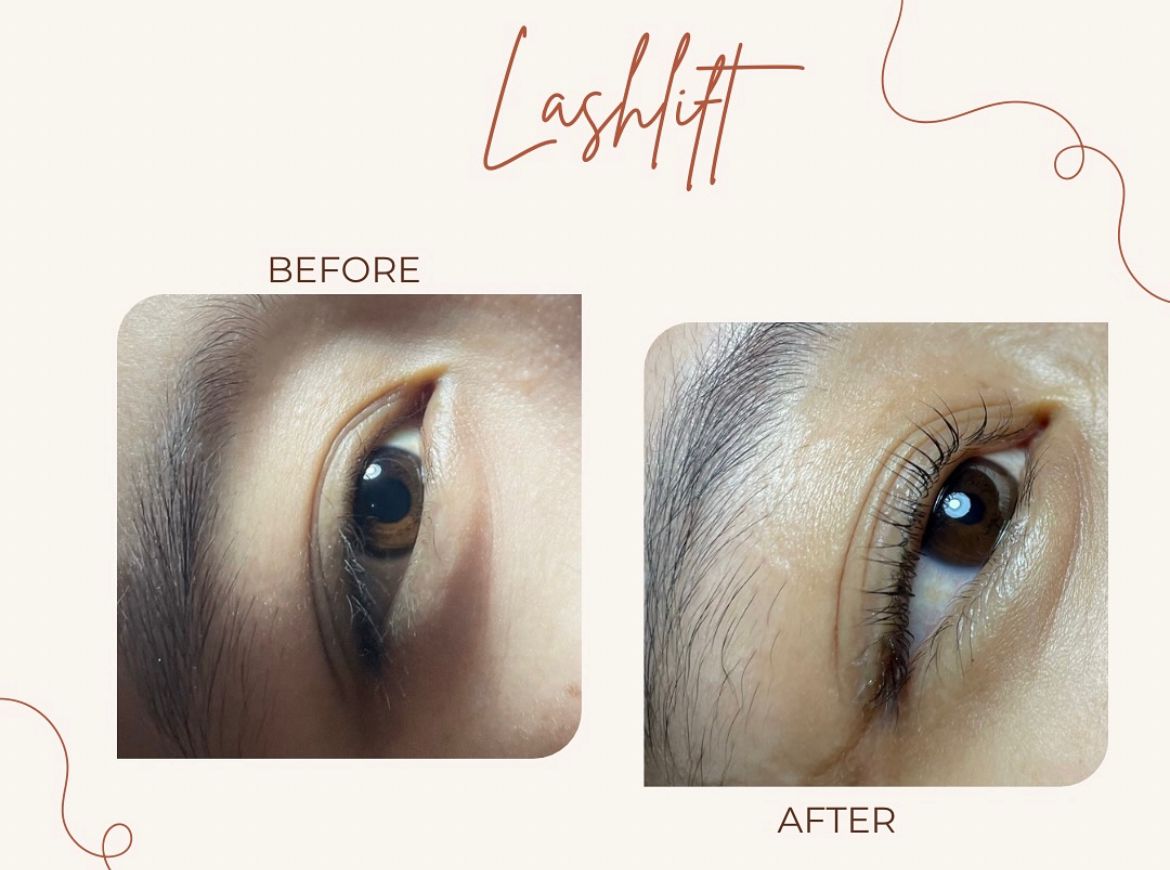 Perbedaan sebelum dan sesudah di Lash LIft. (Glam Eyelash Berau)