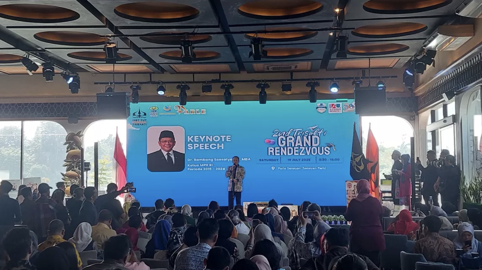 Ketua MPR RI periode 2019&ndash;2024, Bambang Soesatyo dalam acara 2nd Grand Rendesvouz di Jakarta, Sabtu (19/7)/(Foto: Dimas Choirul/Jawapos.com)