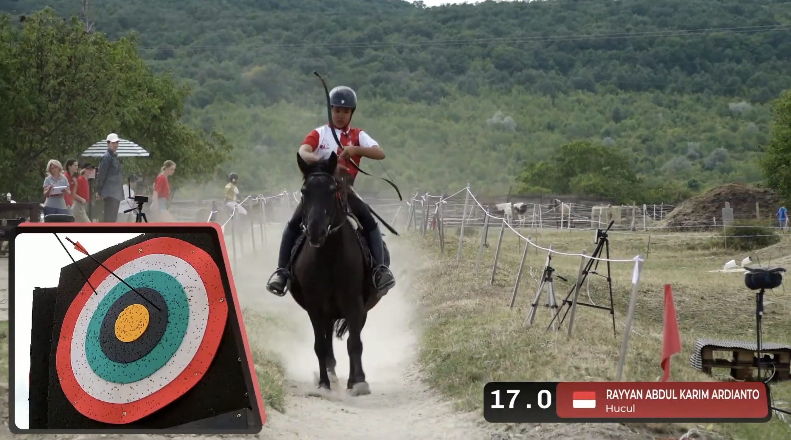 Atlet panahan berkuda Rayyan Abdul Karim mampu jadi yang terbaik di International Horseback Archery Championship 2025, yang digelar pada 1-3 Agustus di Pomaz, Hungaria.(Youtube: @nemethyhaacademy)