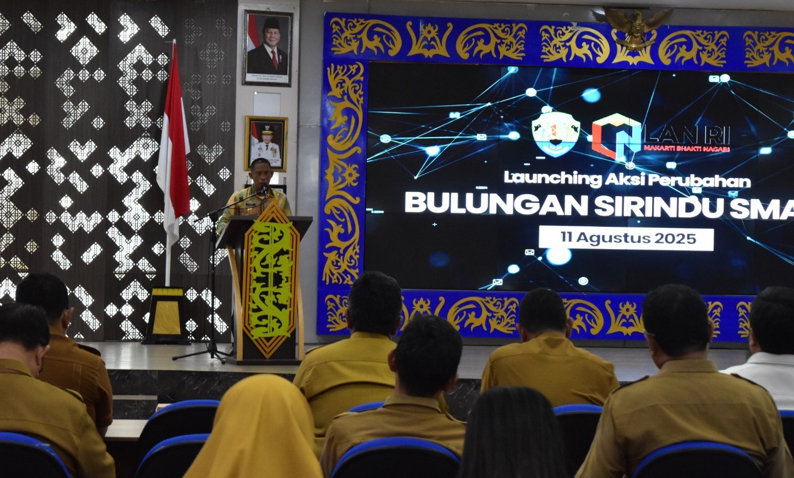 INOVASI: Bupati Bulungan Syarwani meluncurkan Si Rindu Smart, Senin (11/8). (IPUNK/HRK)