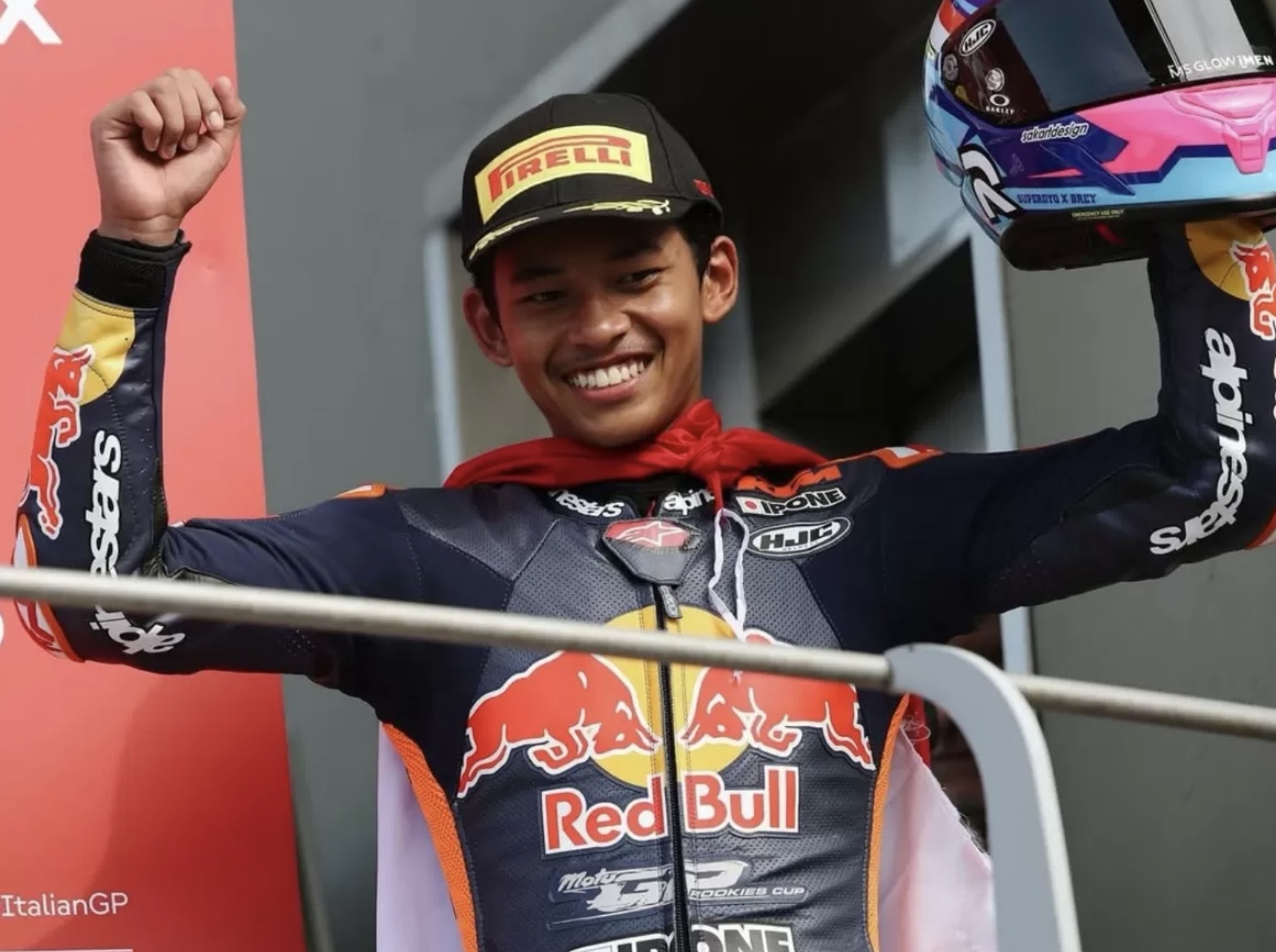 Pembalap Indonesia Veda Ega Pratama berhasil menjadi juara. (Dok. Instagram Veda Ega)