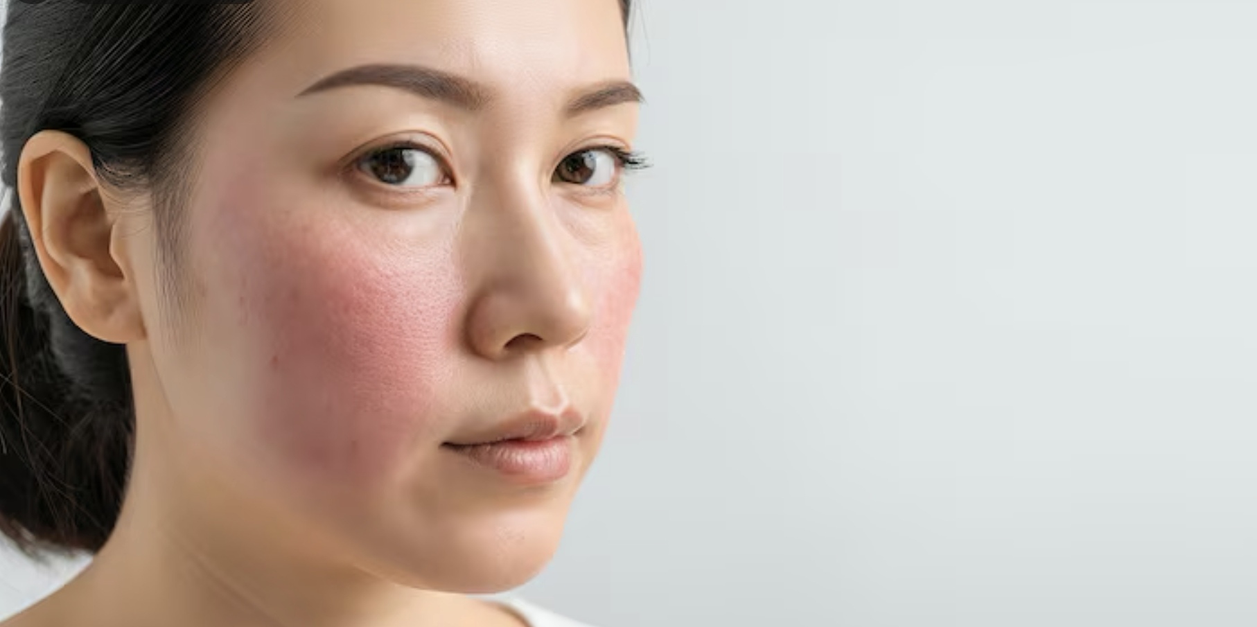 Ilustrasi kemerahan yang muncul akibat penggunaan body lotion di wajah (Freepik)